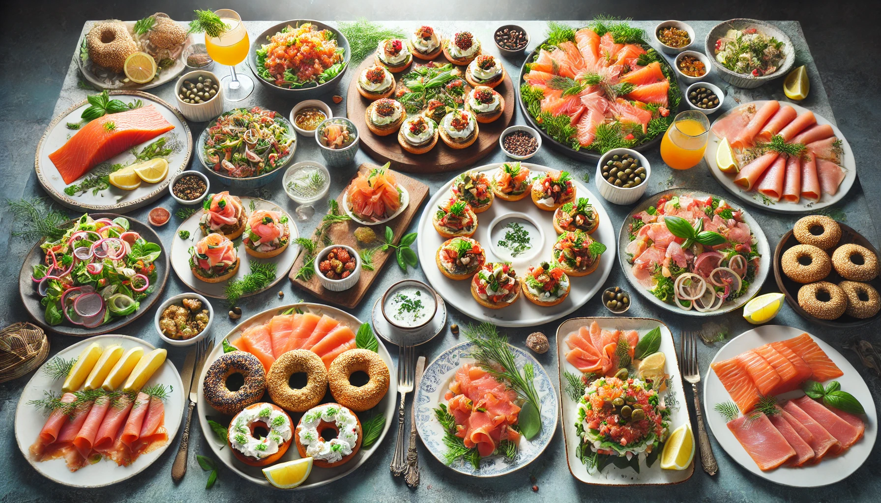 A variety of smoked salmon dishes including traditional and creative recipes.