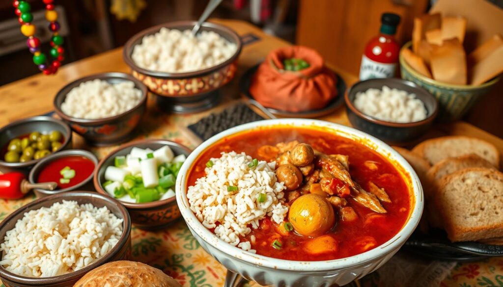 Gumbo serving traditions