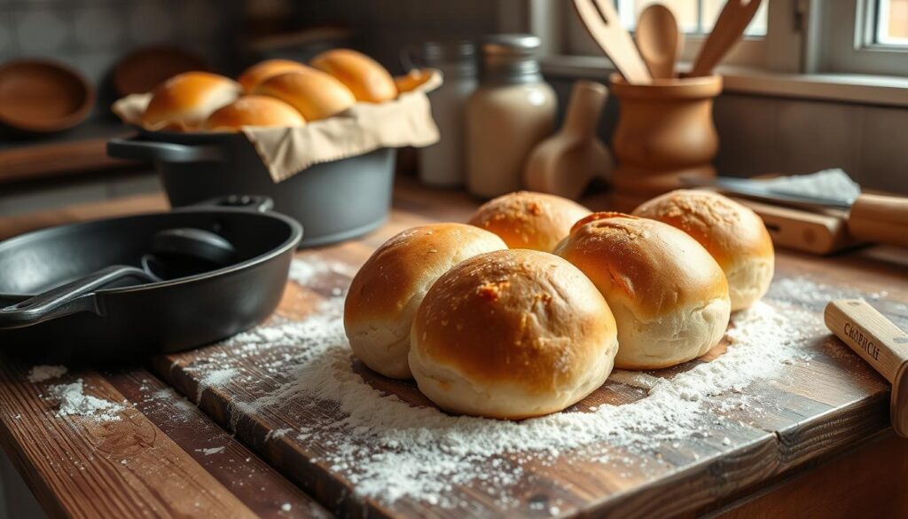 baking sourdough rolls