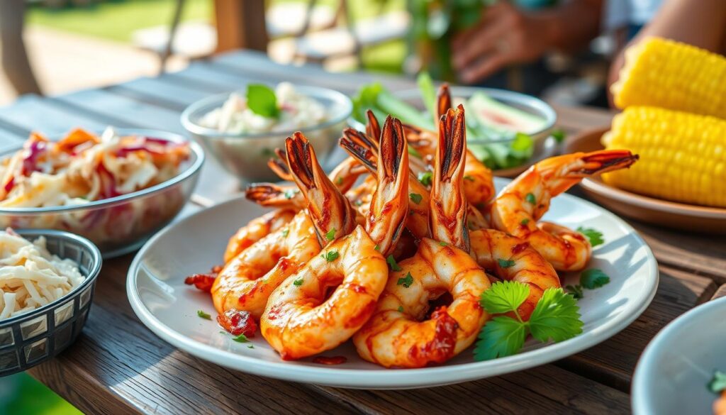 barbecue shrimp presentation