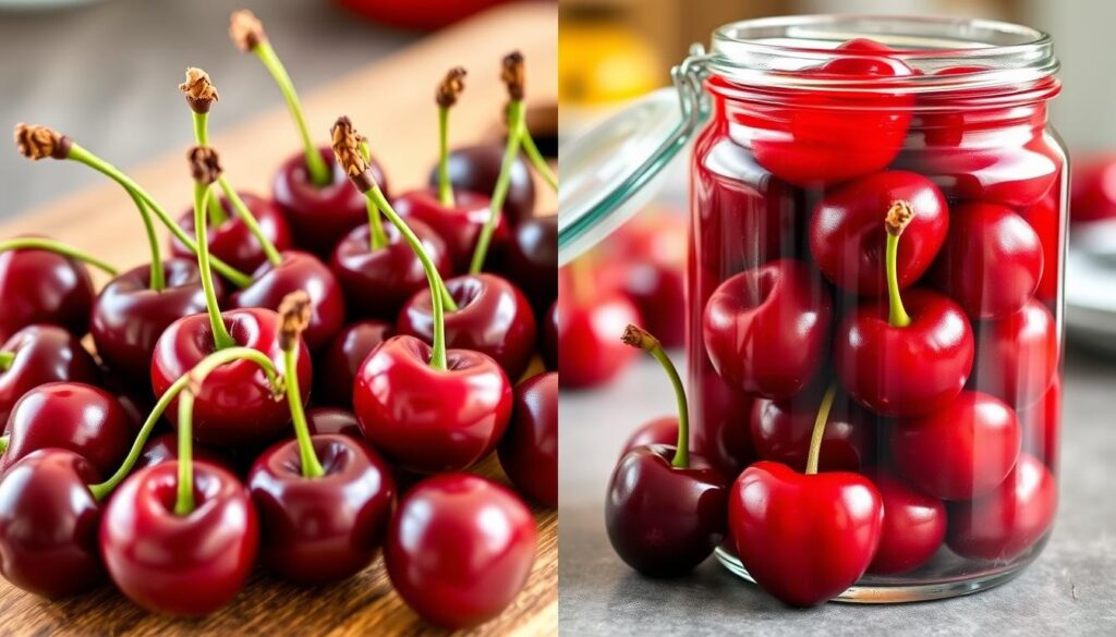 fresh vs canned cherries